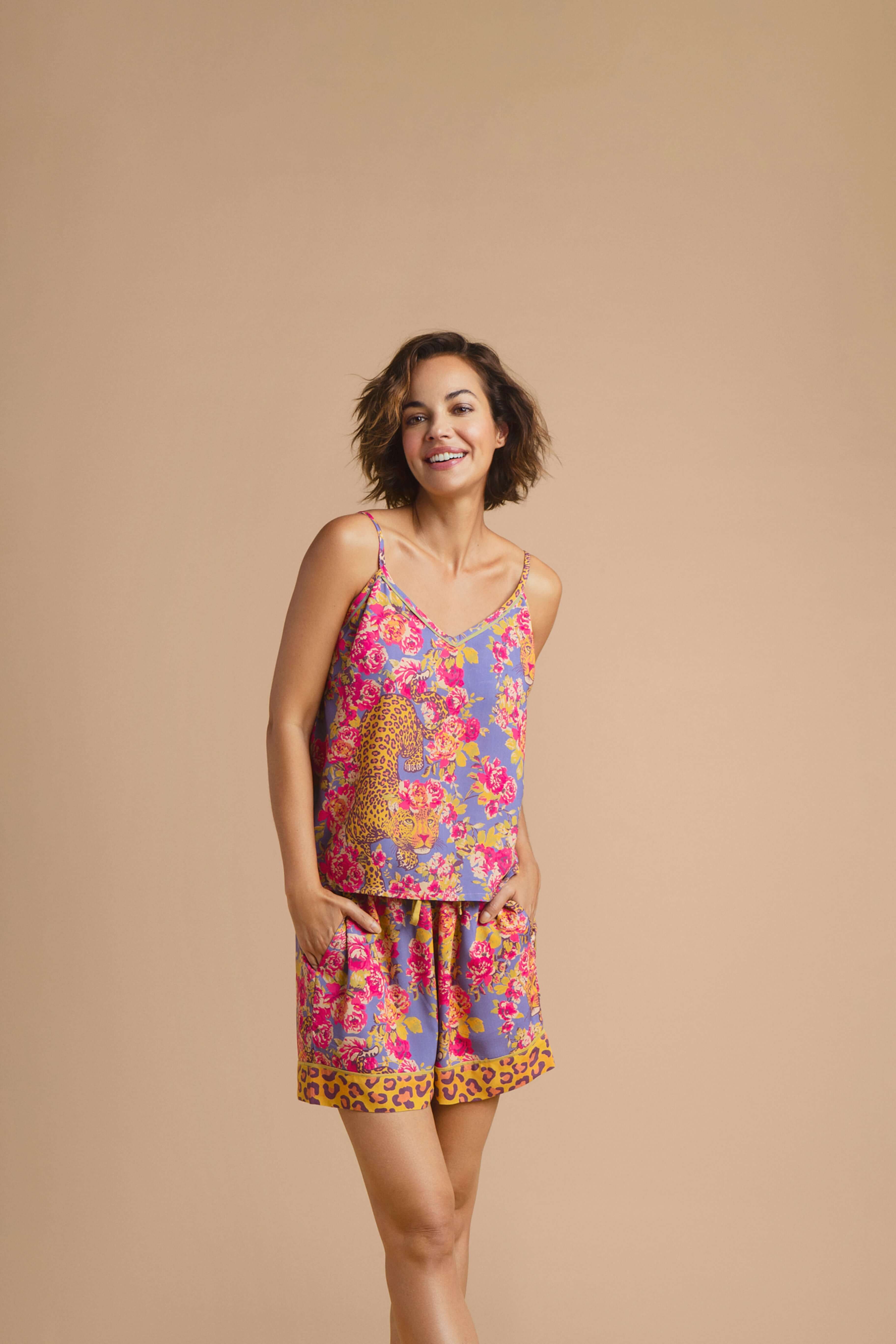 Cami Sassy Leopard in Lavender Pyjamas