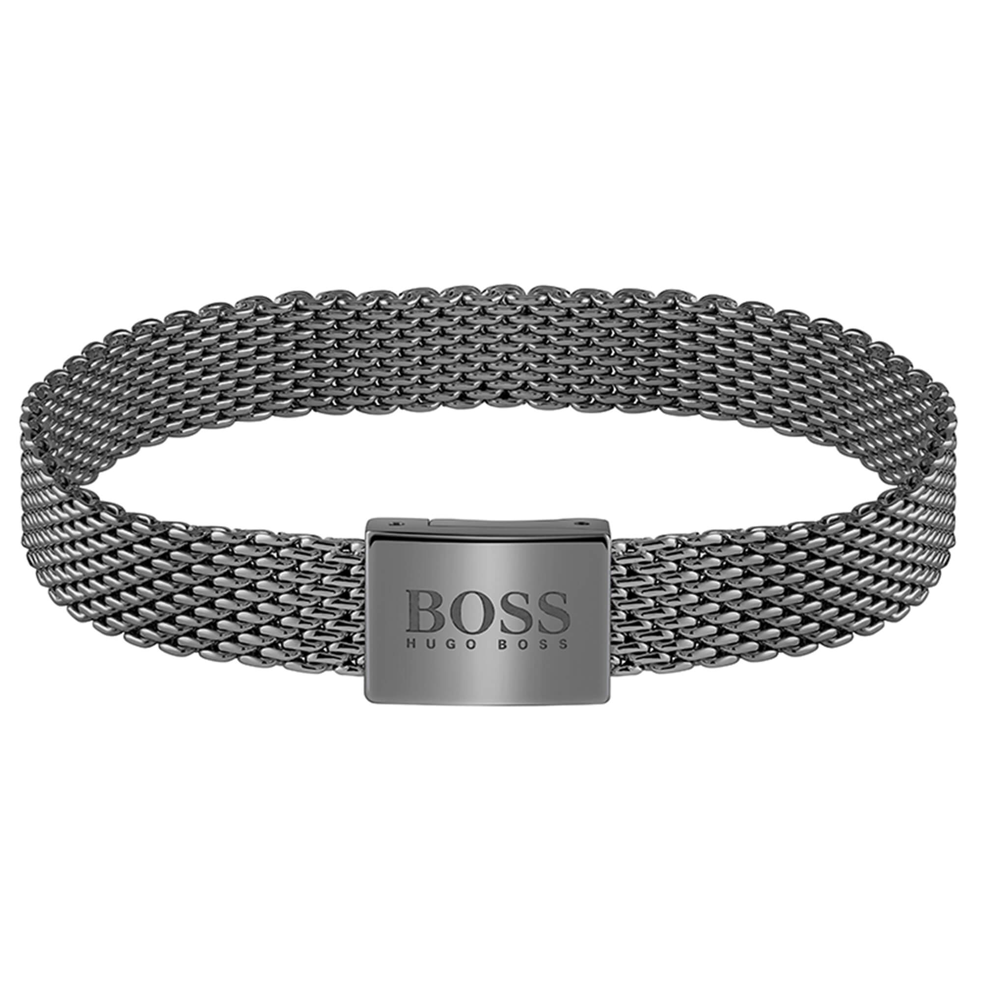 Essentials Grey IP Mesh Gents Bracelet