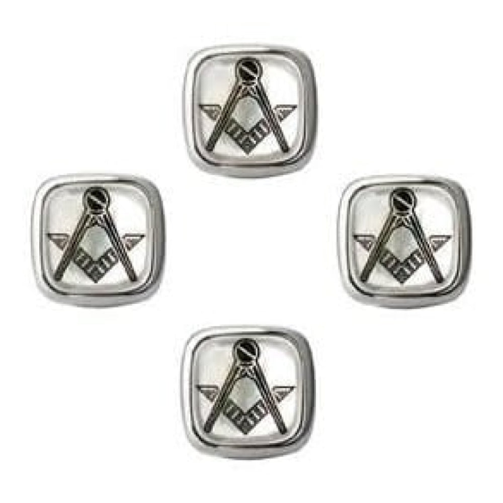 Set of 4 Mother Of Pearl Masonic Dress Studs