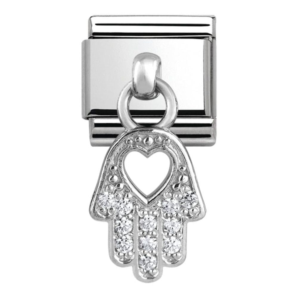 Classic Silver Hand of Fatima Charm Link