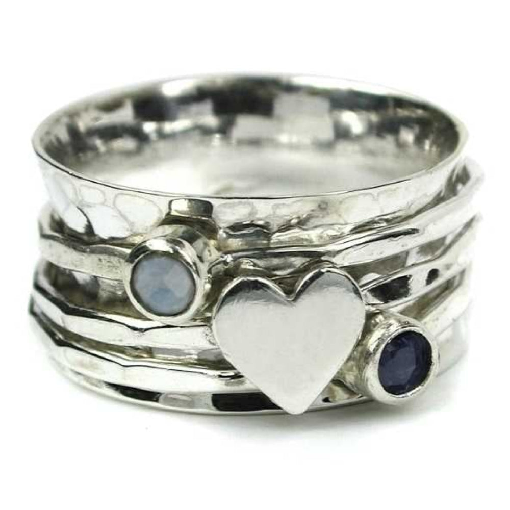 Indicolite/RMS/Heart Spinning Ring