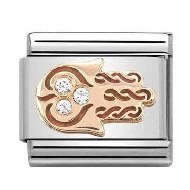 Composable Classic 9K Rose Gold CZ Hand Of Fatima Link