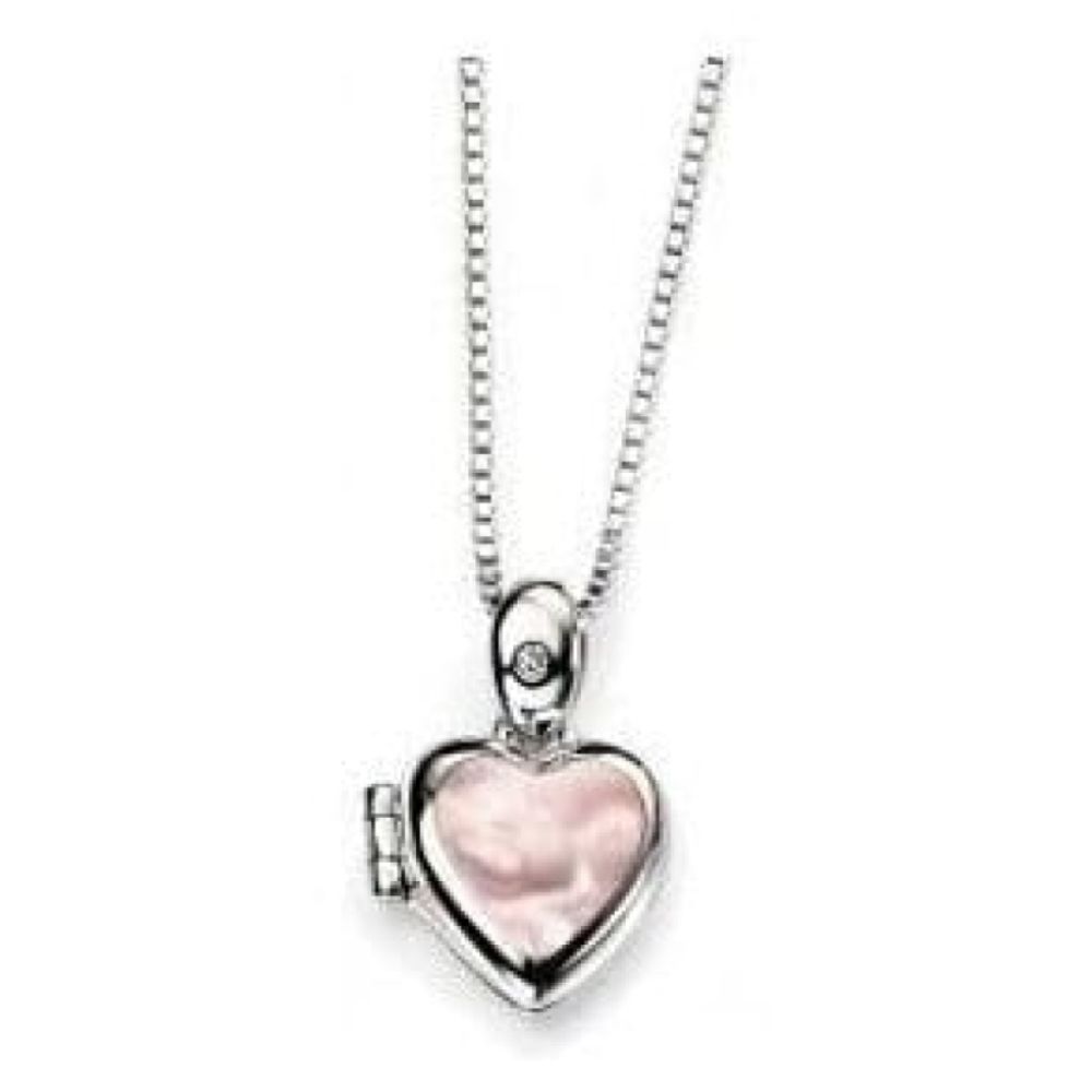 Children's Silver Pink Heart Pendant Necklace