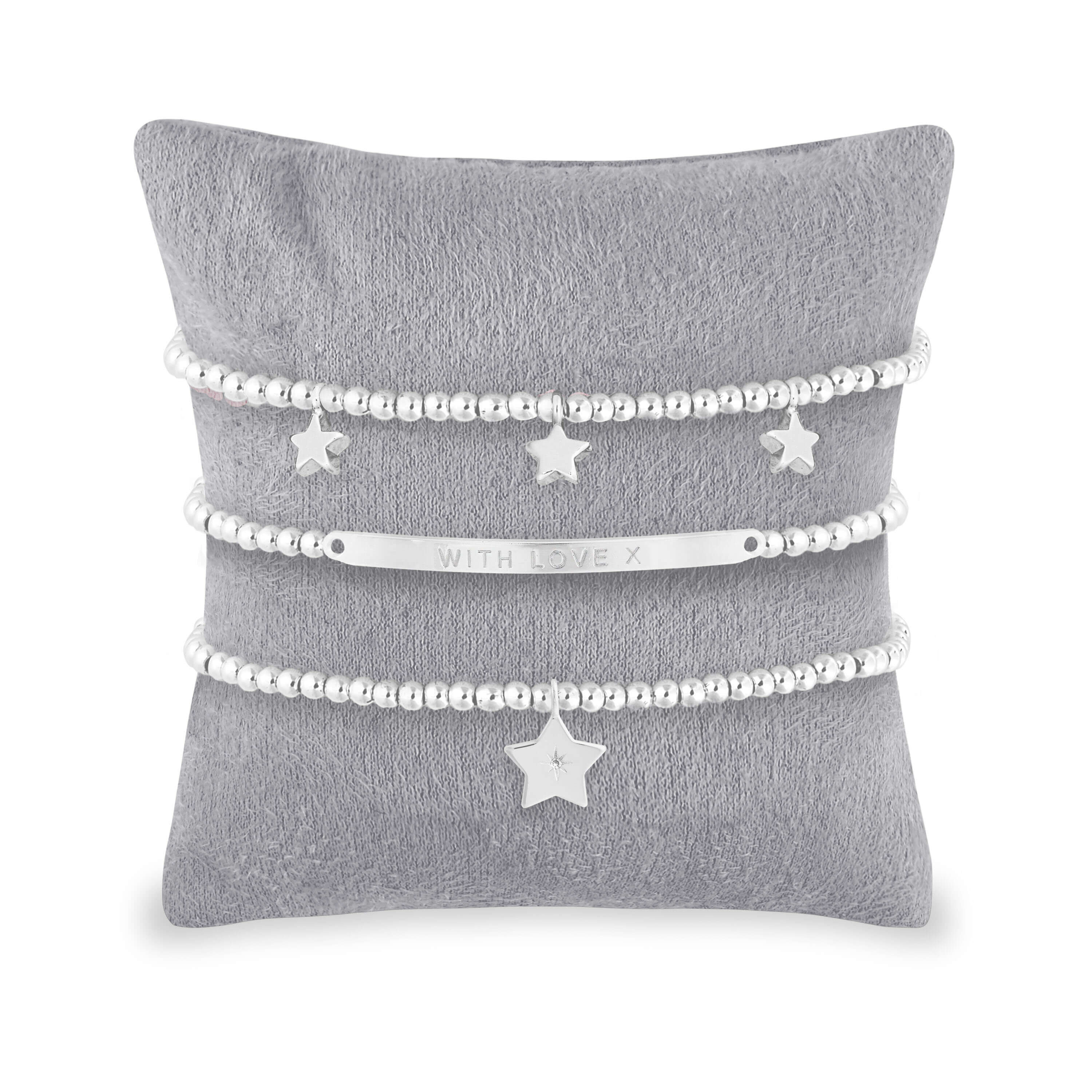 Occasion Gift Box | Just To Say Congratulations | Silver | Set Of 3 Bracelets | 17.5cm Stretch