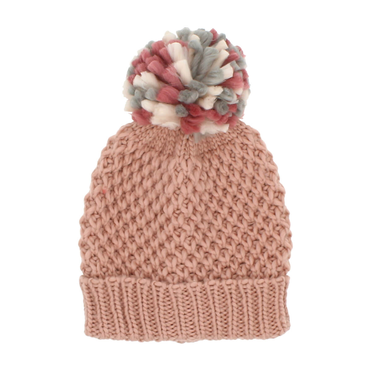 Sara Pink Knitted Pom Pom Hat