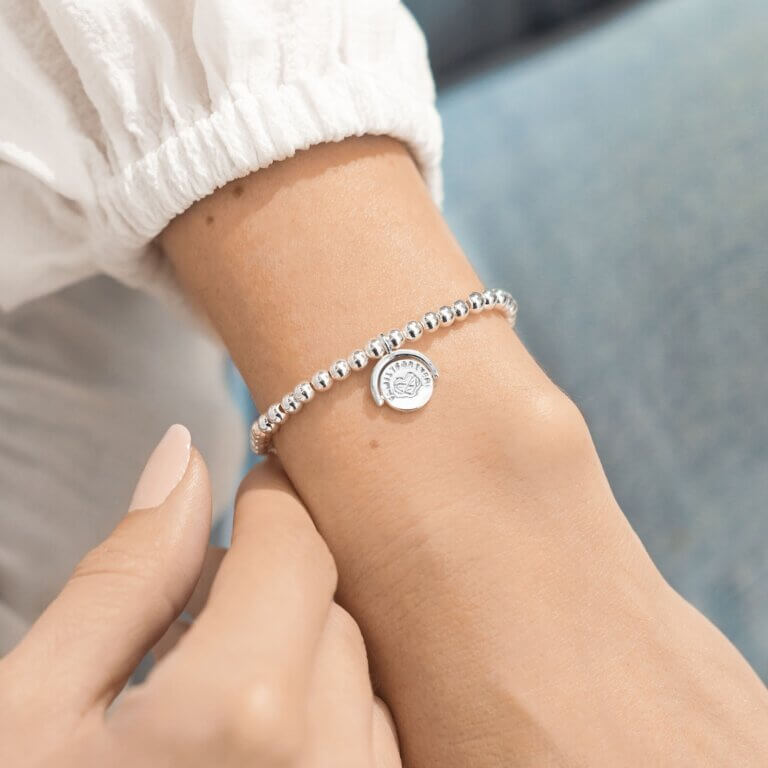 Spinning Boxed A Littles | Family Forever Always Treasured | Silver | Bracelet | 17.5cm Stretch