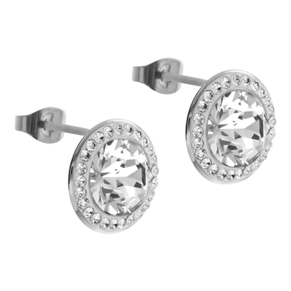 Silver 13mm Crystal Tondo Deluxe Earrings