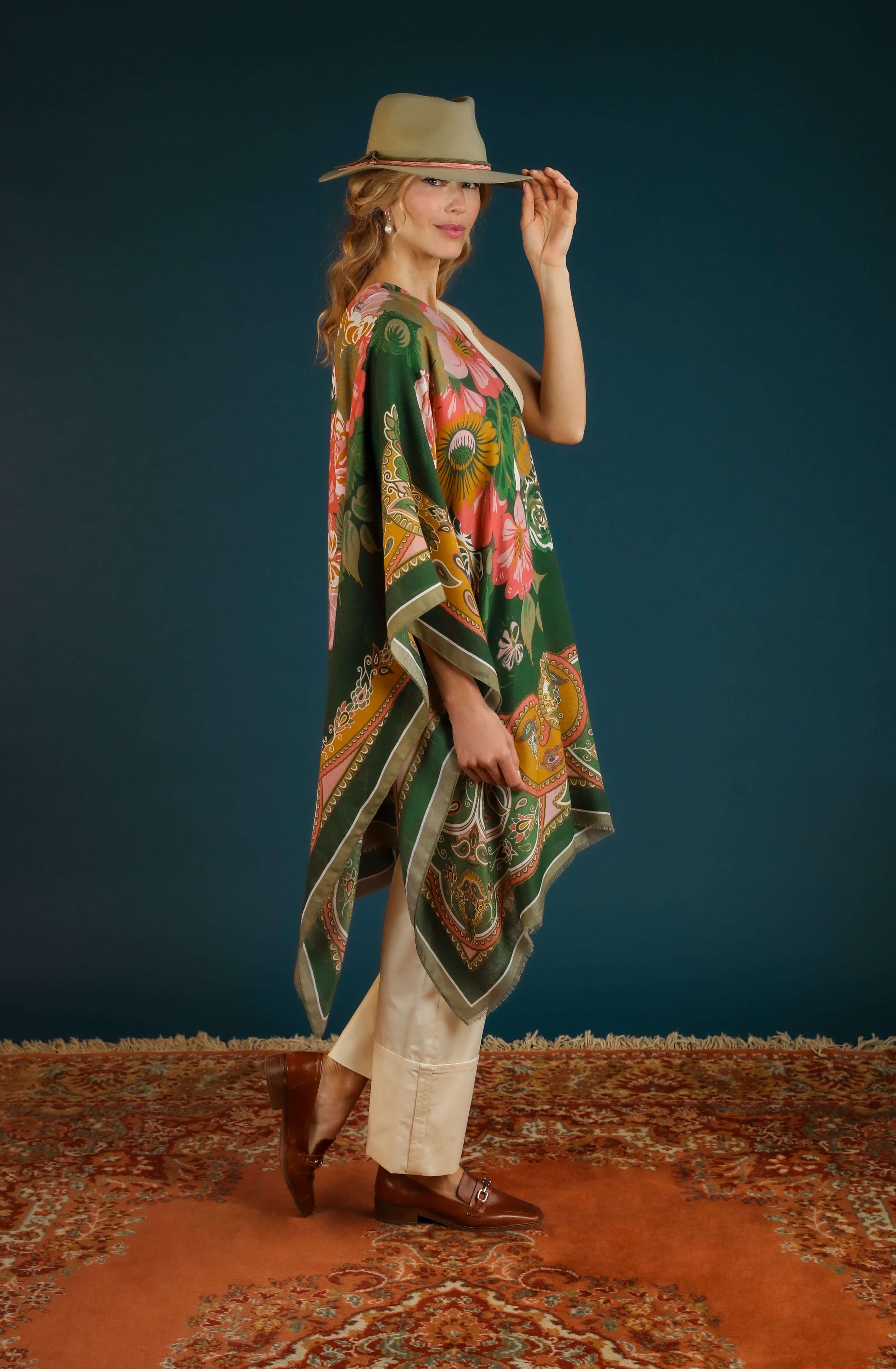 Folk Art Floral Printed Scarf