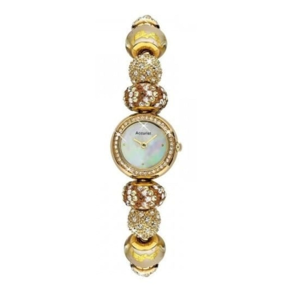Ladies Gold Plated Charmed & Crystalised Watch