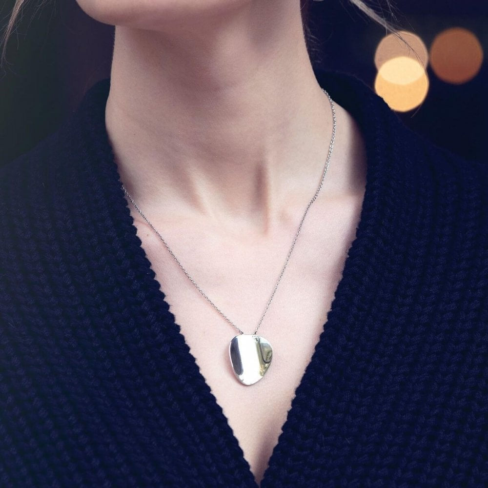 Pebble Necklace Short Steel