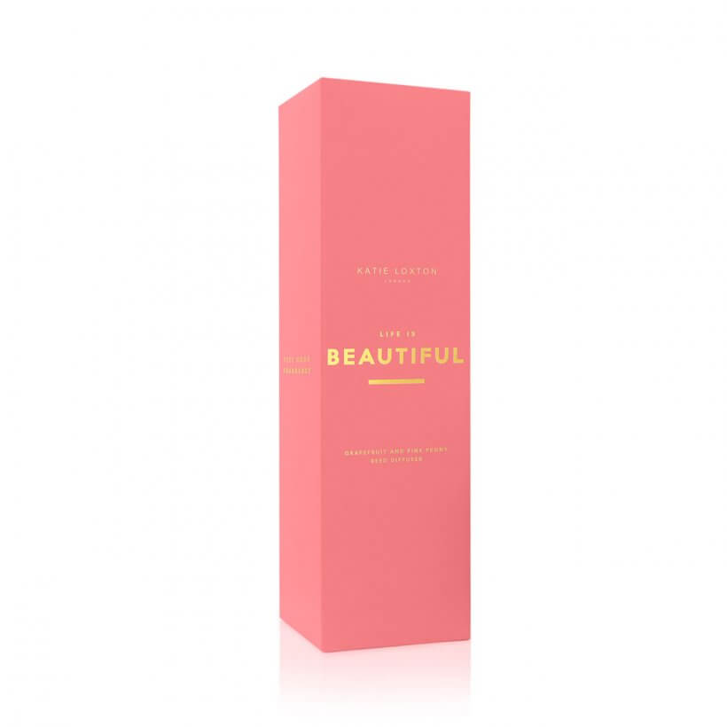 Sentiment Reed Diffuser | Life Is Beautiful | Grapefruit And Pink Peony