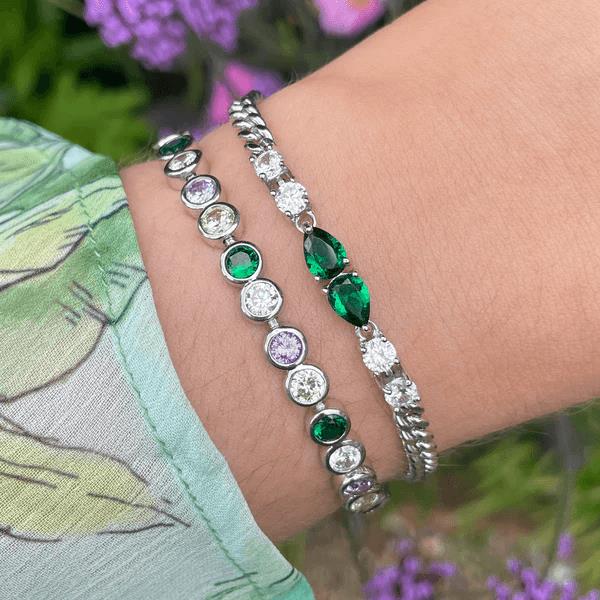 Dotty Tennis Bracelet In Popsicle CZ & Silver