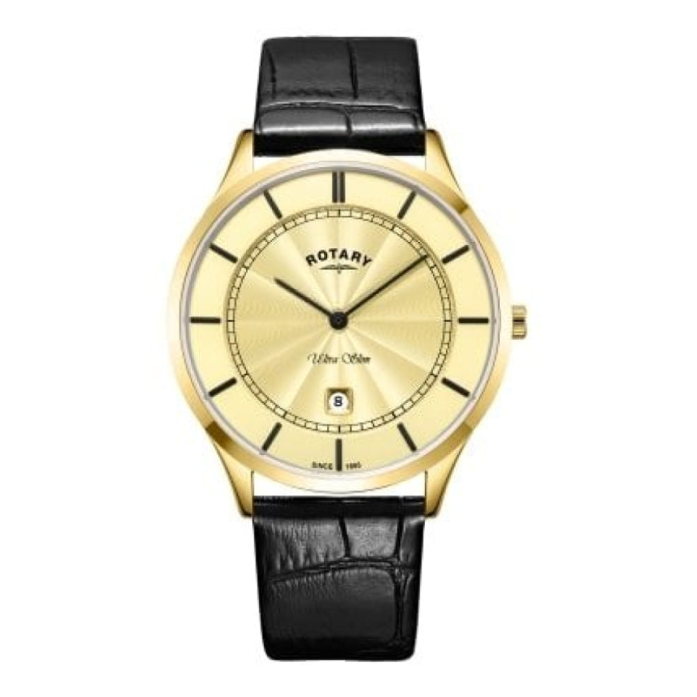 Rotary Ultra Slim Gold Stainless Steel Watch