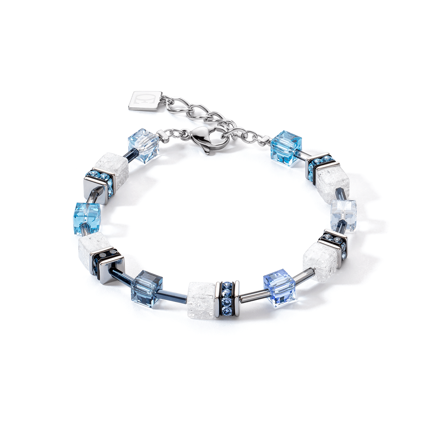 GeoCUBE Blue White Bracelet