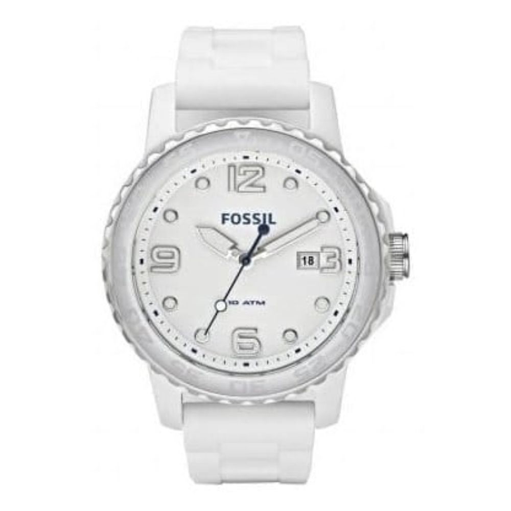 White Rubber Oversized Gents Wristwatch