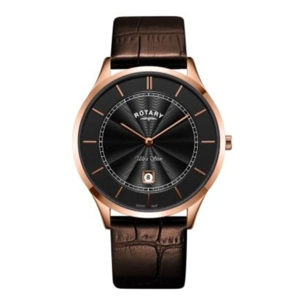 Rotary Ultra Slim Rose Gold Stainless Steel Watch