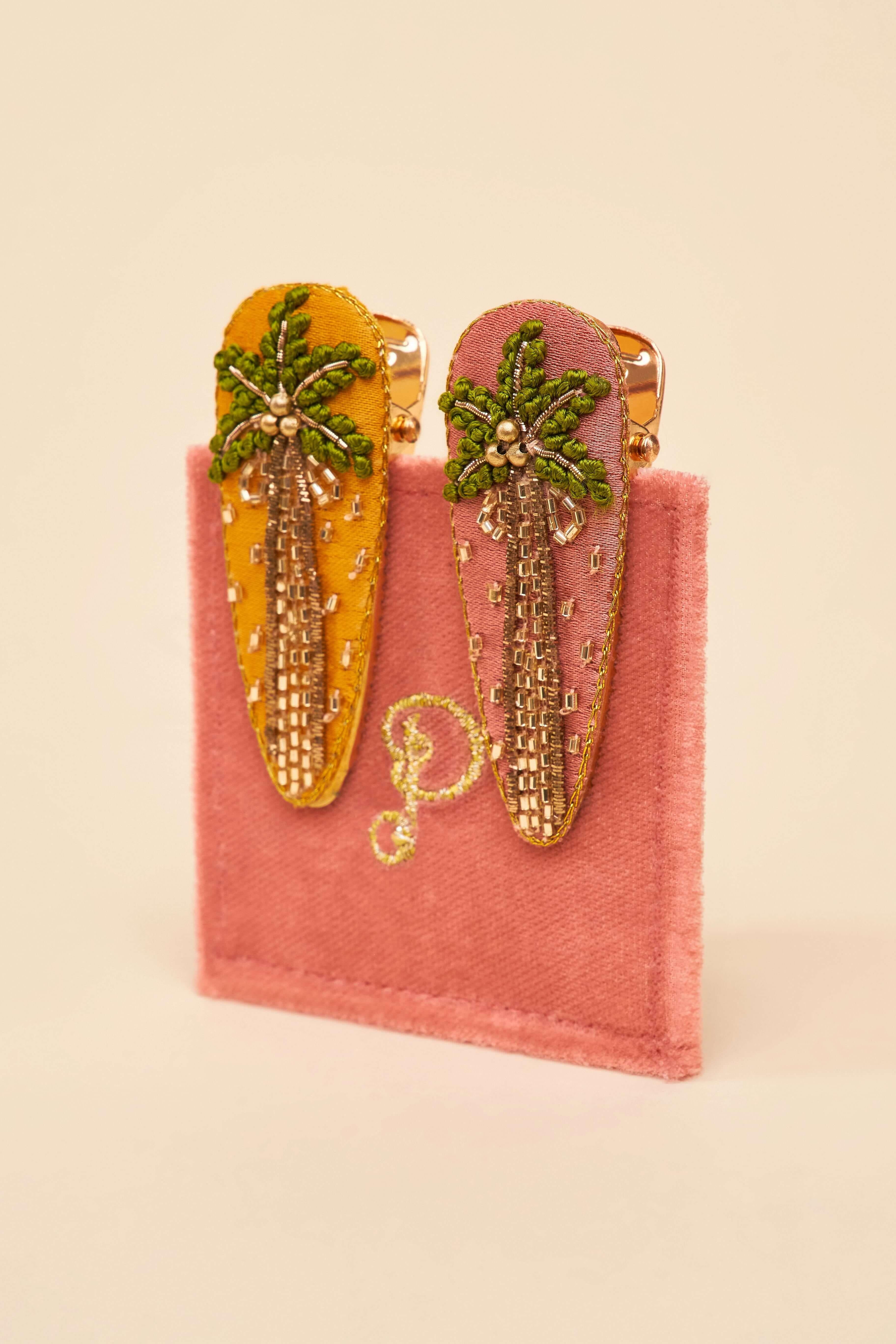 Palm Trees Hair Clips, Pack of 2