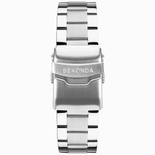 Silver Case With Blue Dial & Stainless Steel Bracelet Men's Chronograph Watch