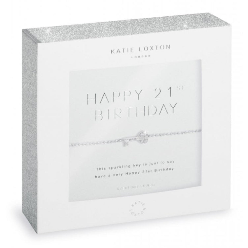 Happy 21st Birthday Bracelet - Sterling Silver