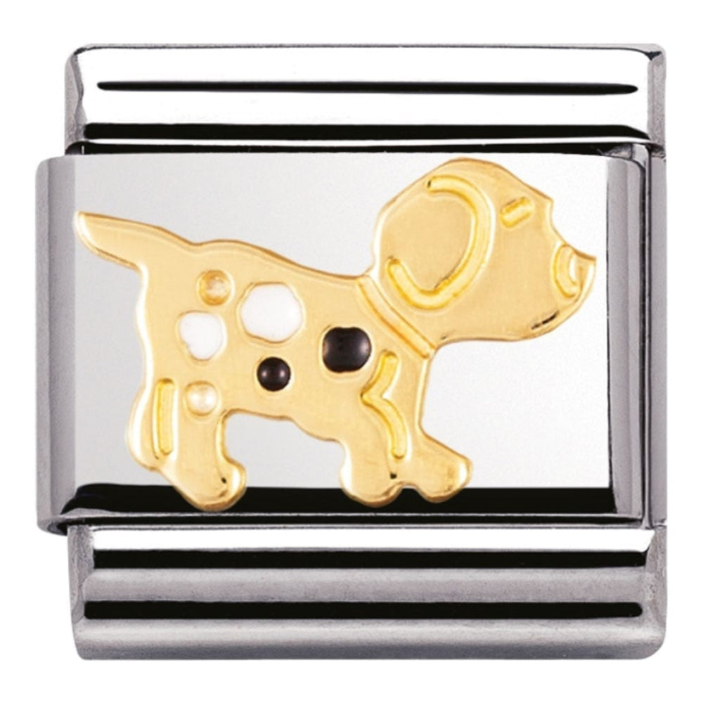 Classic Enamel and Gold Dog Link