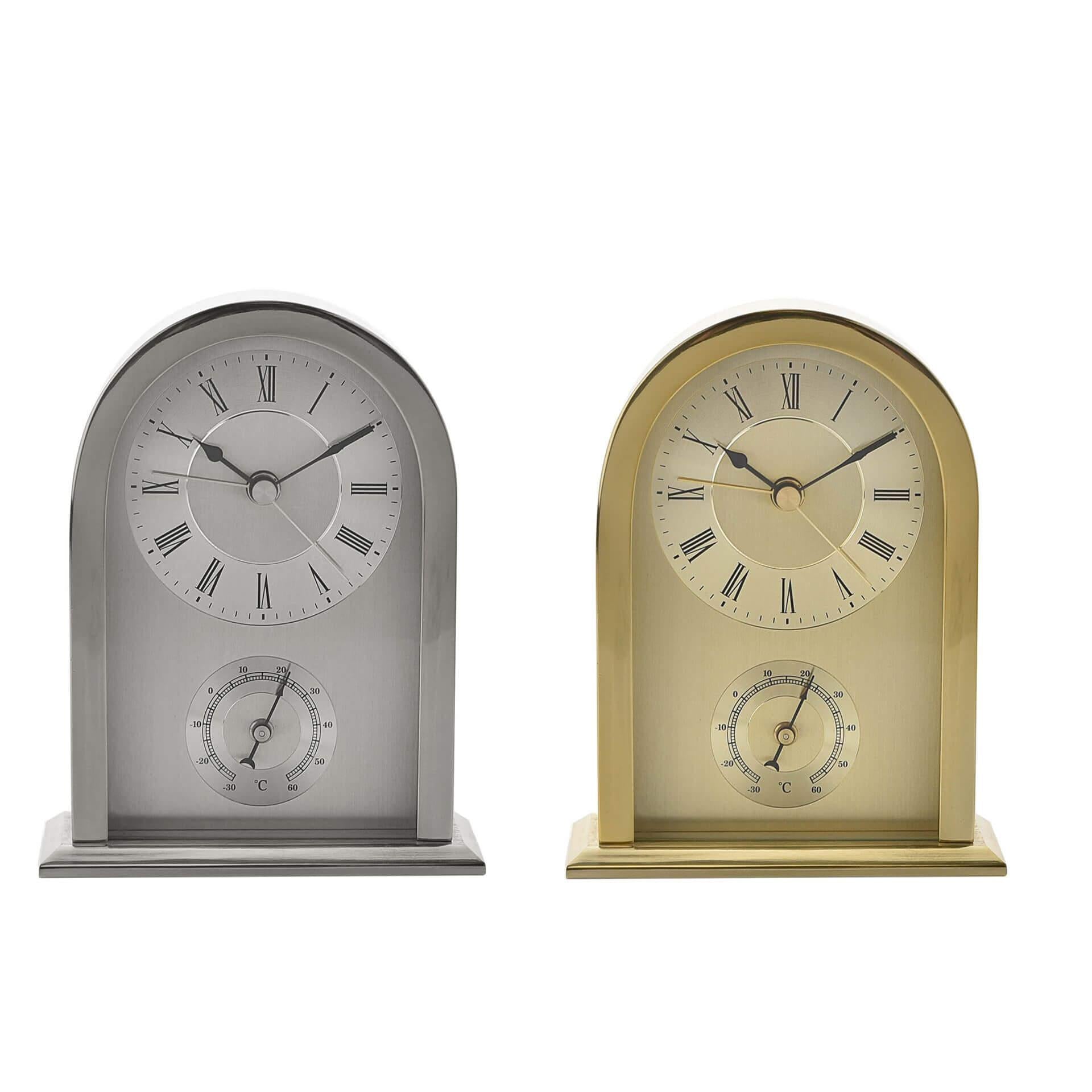 Arched Mantel Clock Gold Aluminium Case