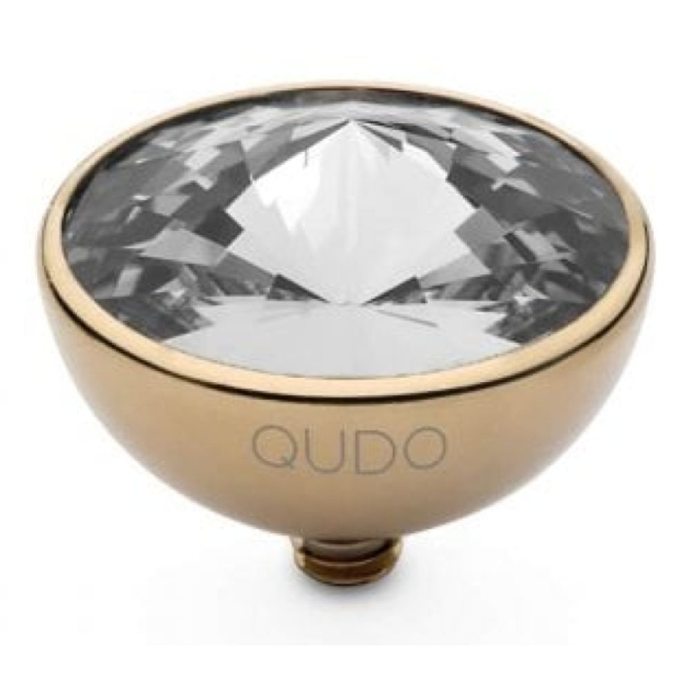 Famosa Gold 13mm Bottone Ring Top Crystal