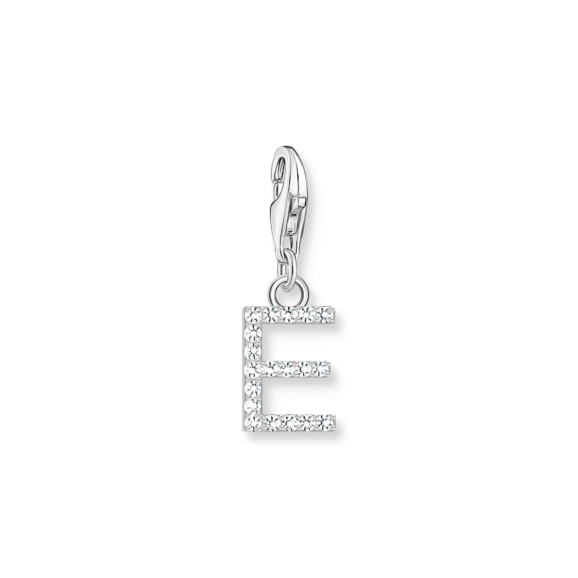 Sparkling letter E Charm Pendant