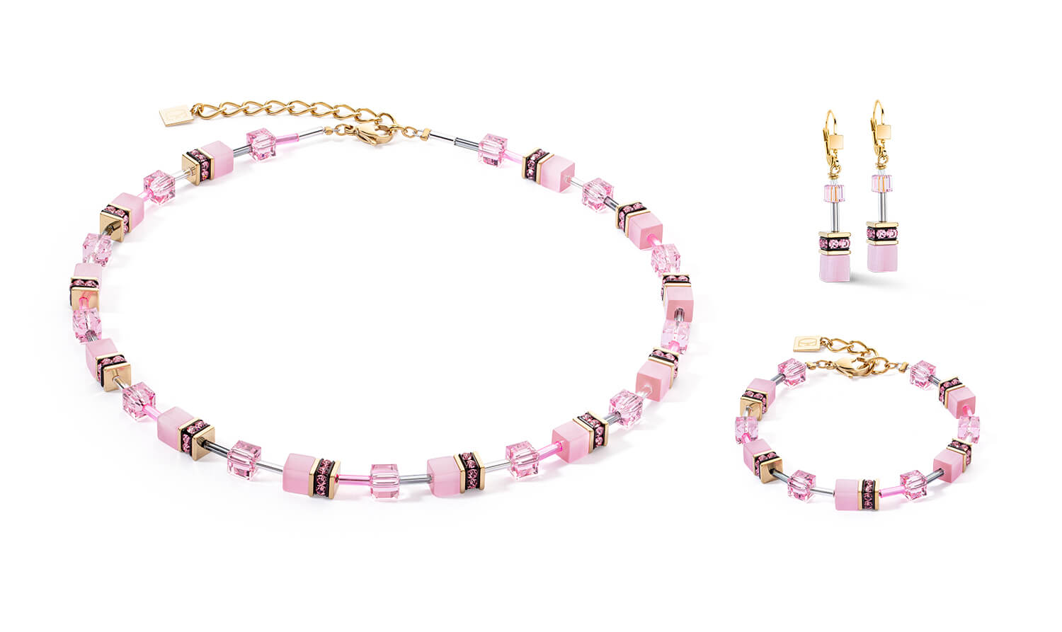 GeoCUBE Iconic Mono Gold Bracelet In Light Rose
