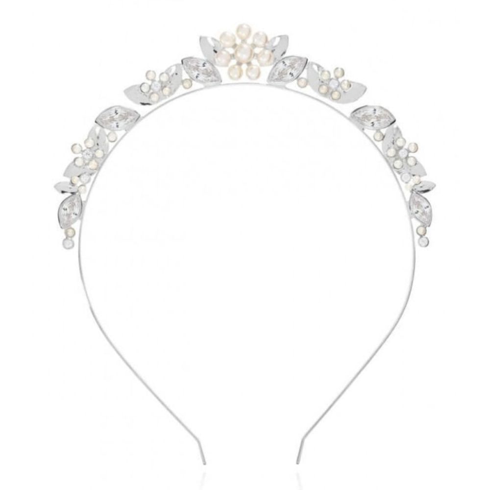 Happy Ever After Hair Accessories Pearl Flower & CZ Hair Band