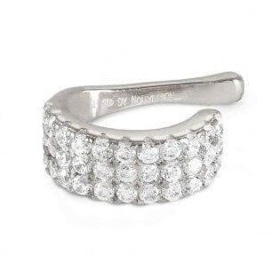 Sentimental Steel & CZ Small Single Ear Cuff