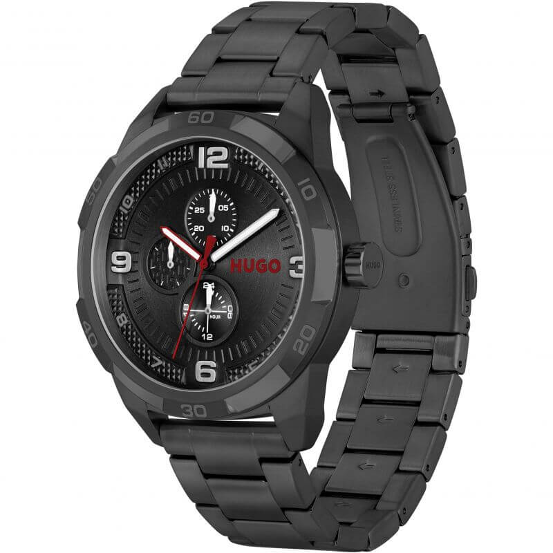 #GRIP Black Dial Black IP Bracelet Strap Gents Watch