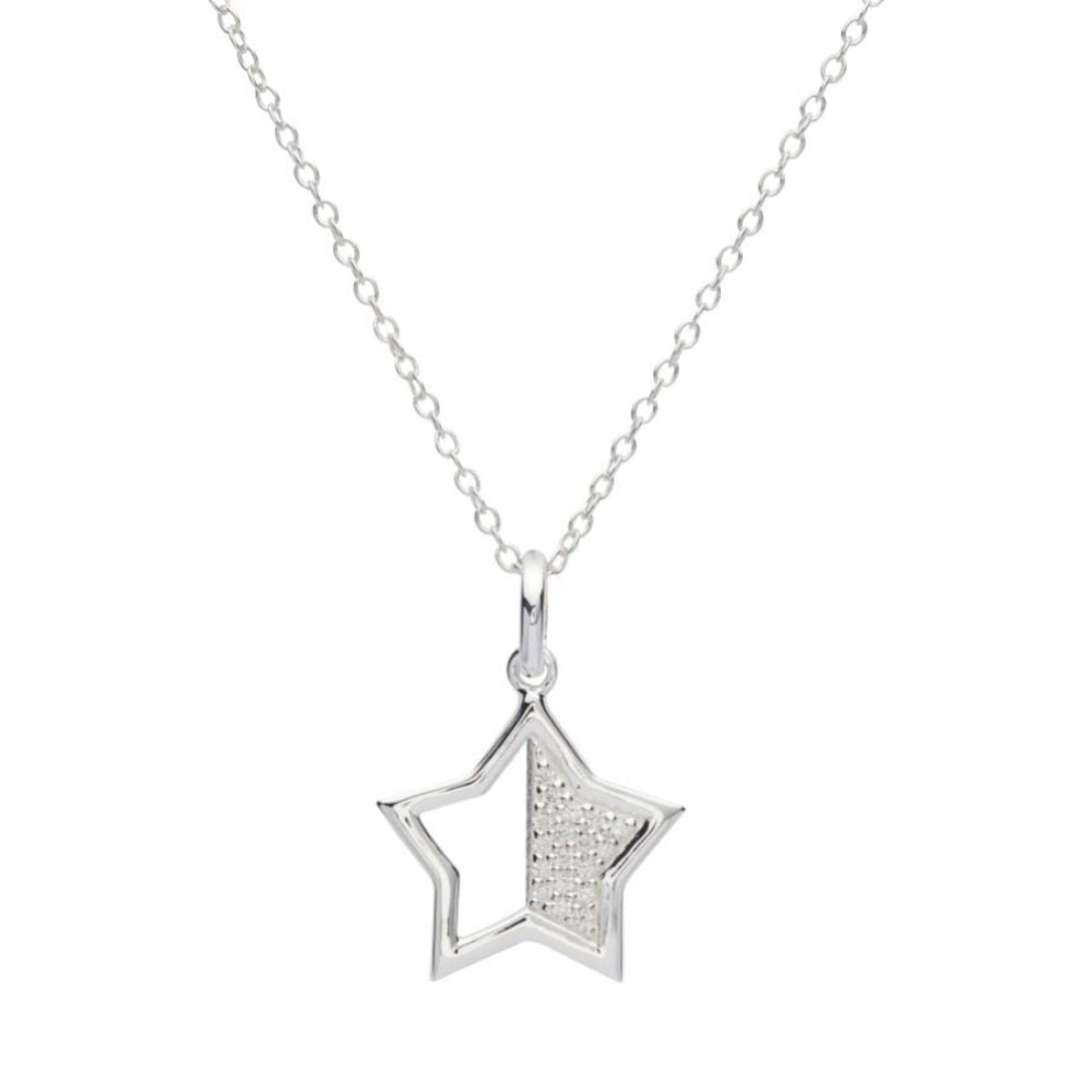 Sterling Silver 925 Star Pendant with CZ