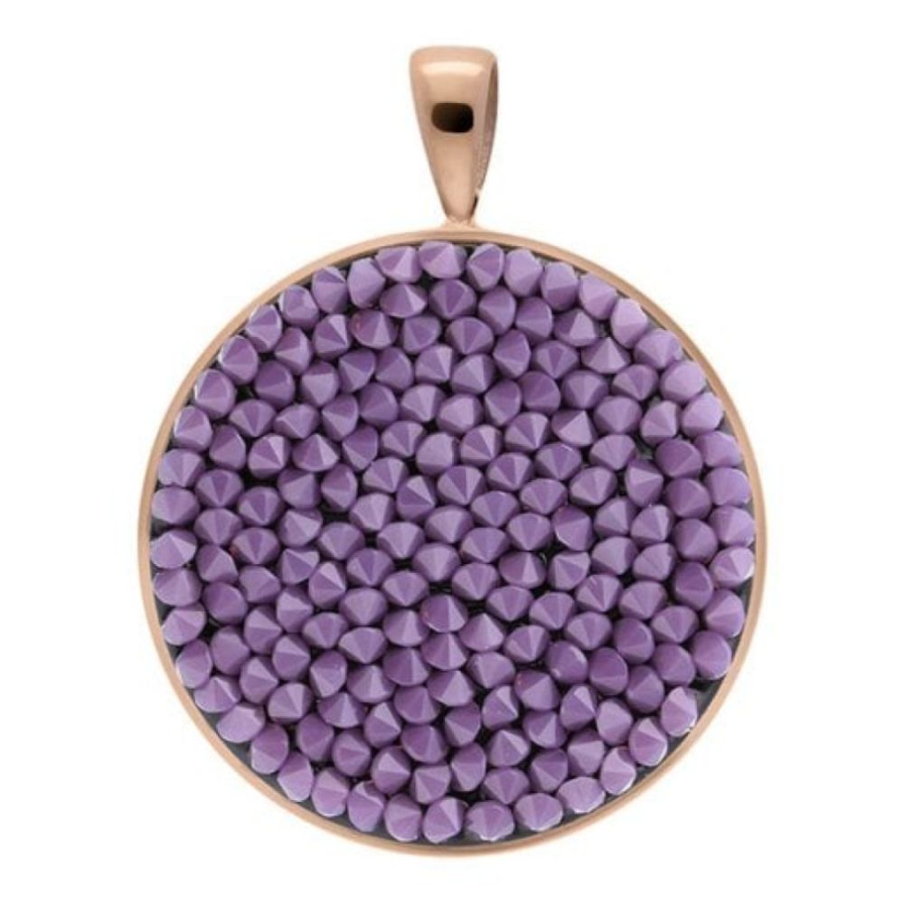 Pendant Tirano Big 25mm Cyclamen Opal Crystals In RG