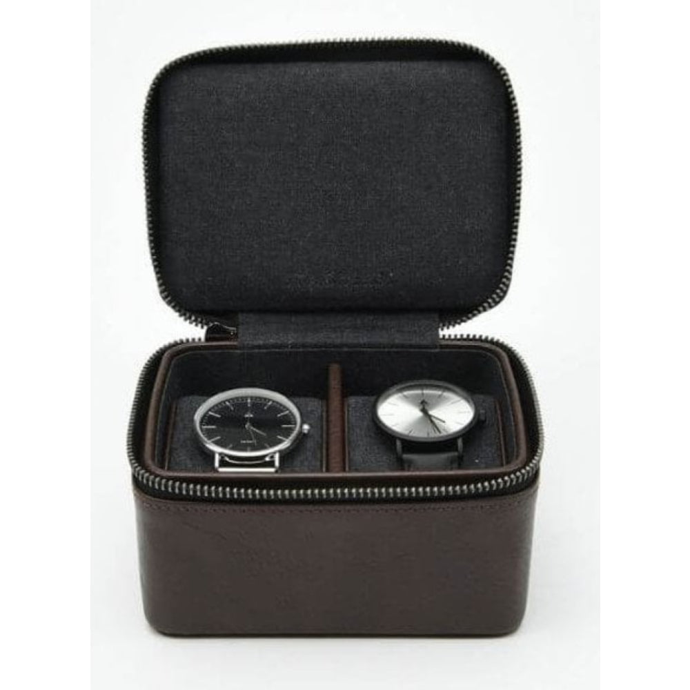 Brown Double Zipped Watch Box