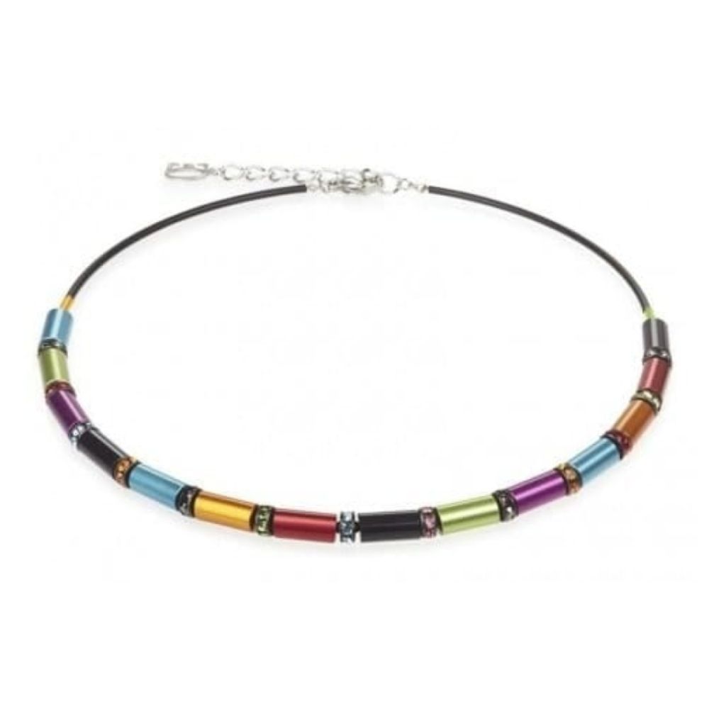 Ladies Multicoloured Diamond Cut Aluminion With Swarovski Elements Necklace