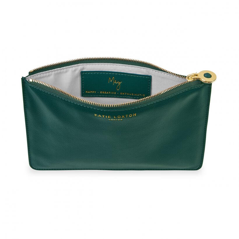 Birthstone Perfect Pouch | May | Green Agate | Dark Green