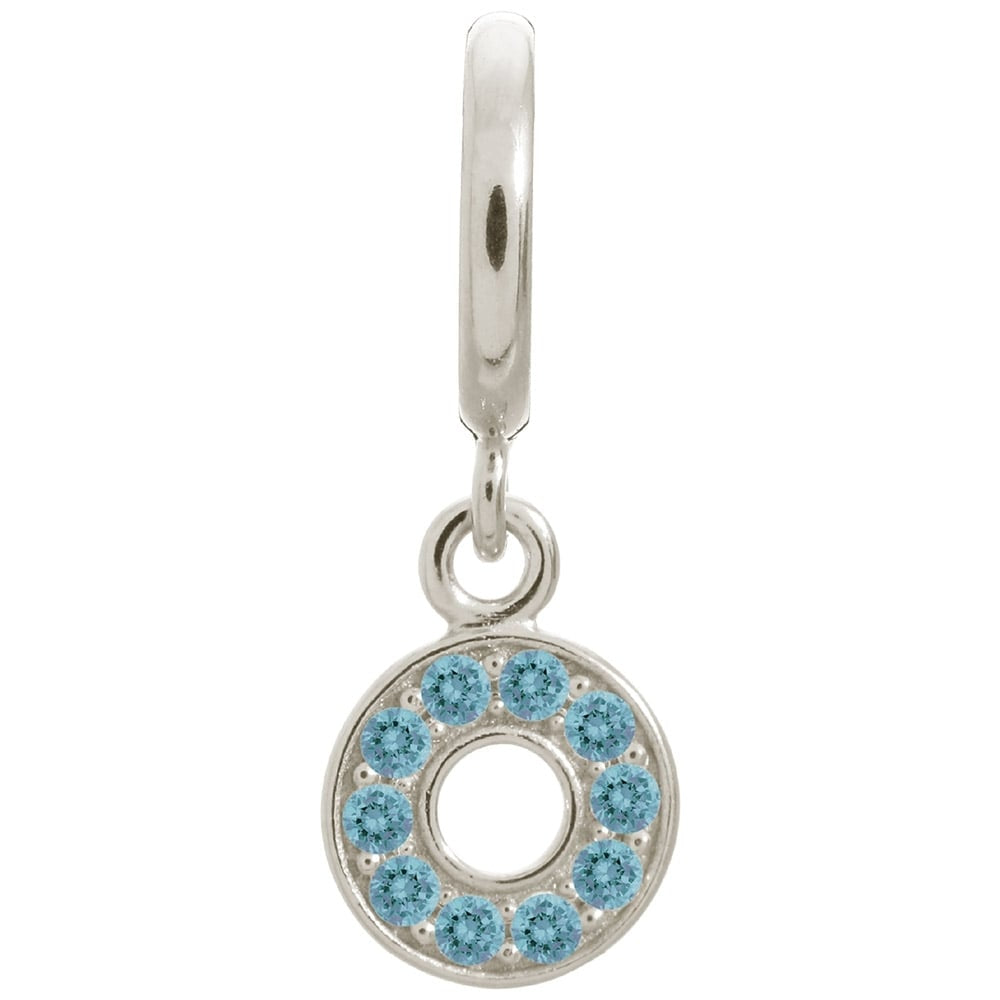 Sky Blue Circle Pendant Sterling Silver Charm
