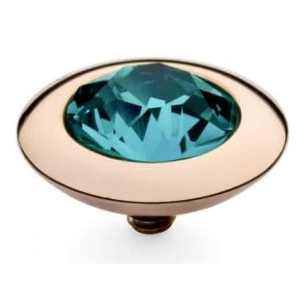 Famosa Rose Gold 13mm Tondo Ring Top Indicolite