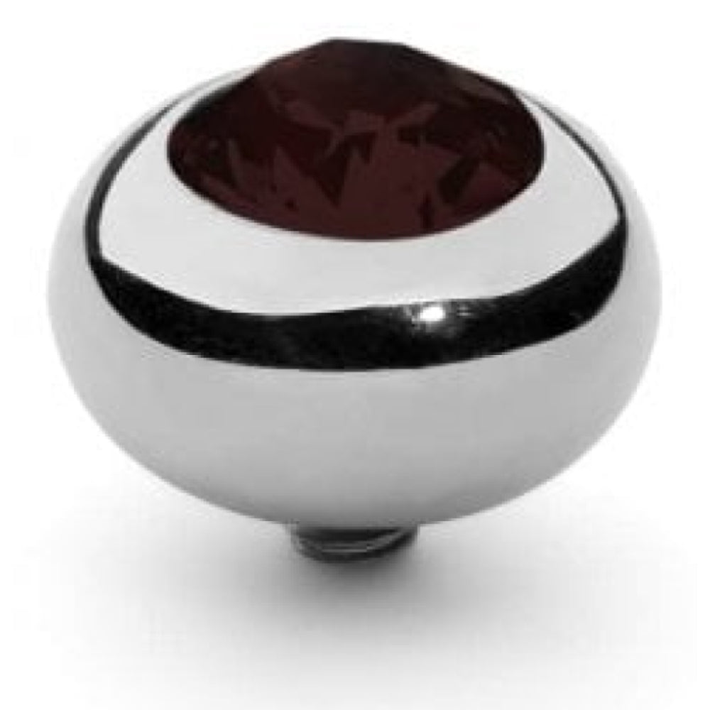 Famosa Silver 10mm Tondo Ring Top Garnet
