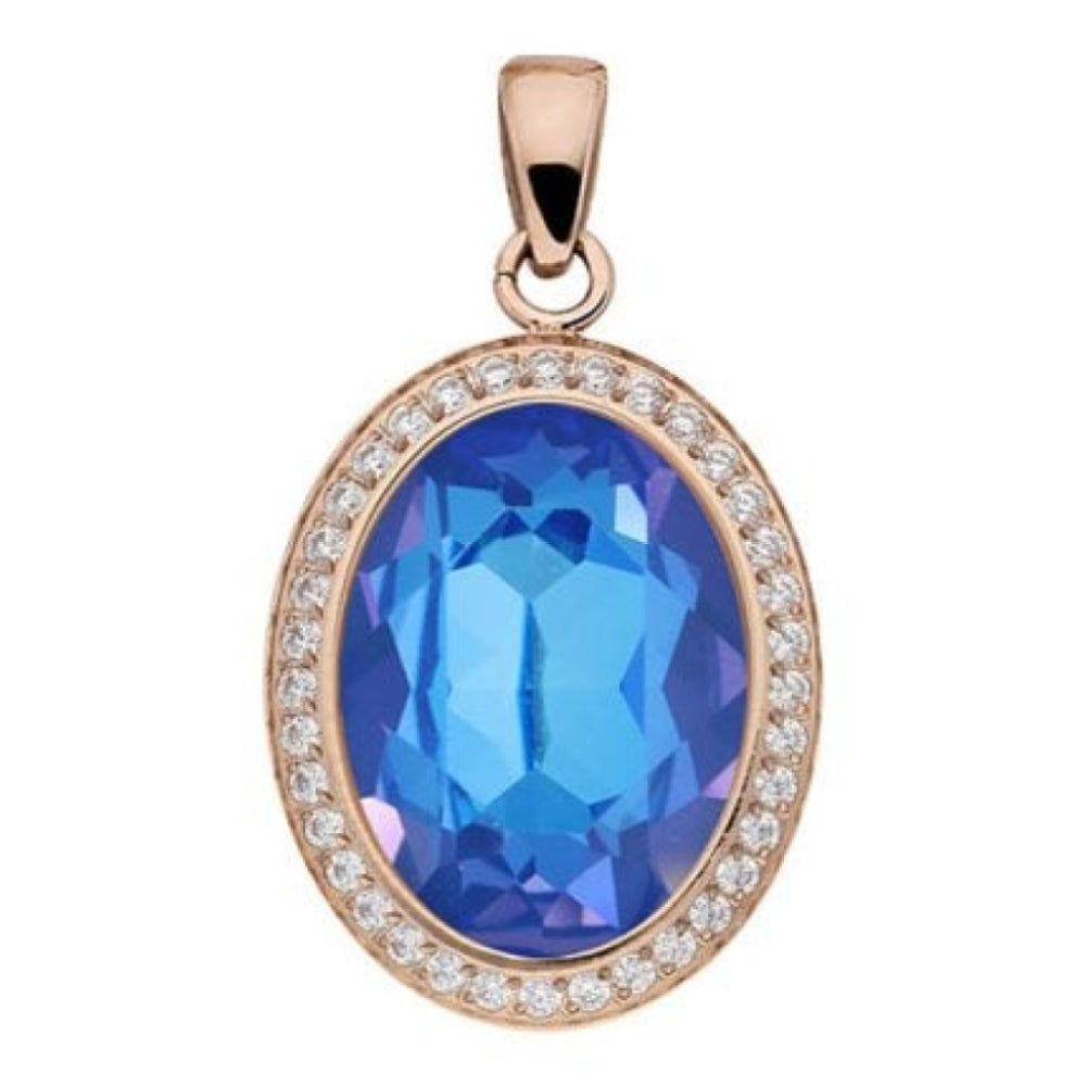 Pendant Tivola Deluxe Royal Blue Delite Crystal Big Rose Gold