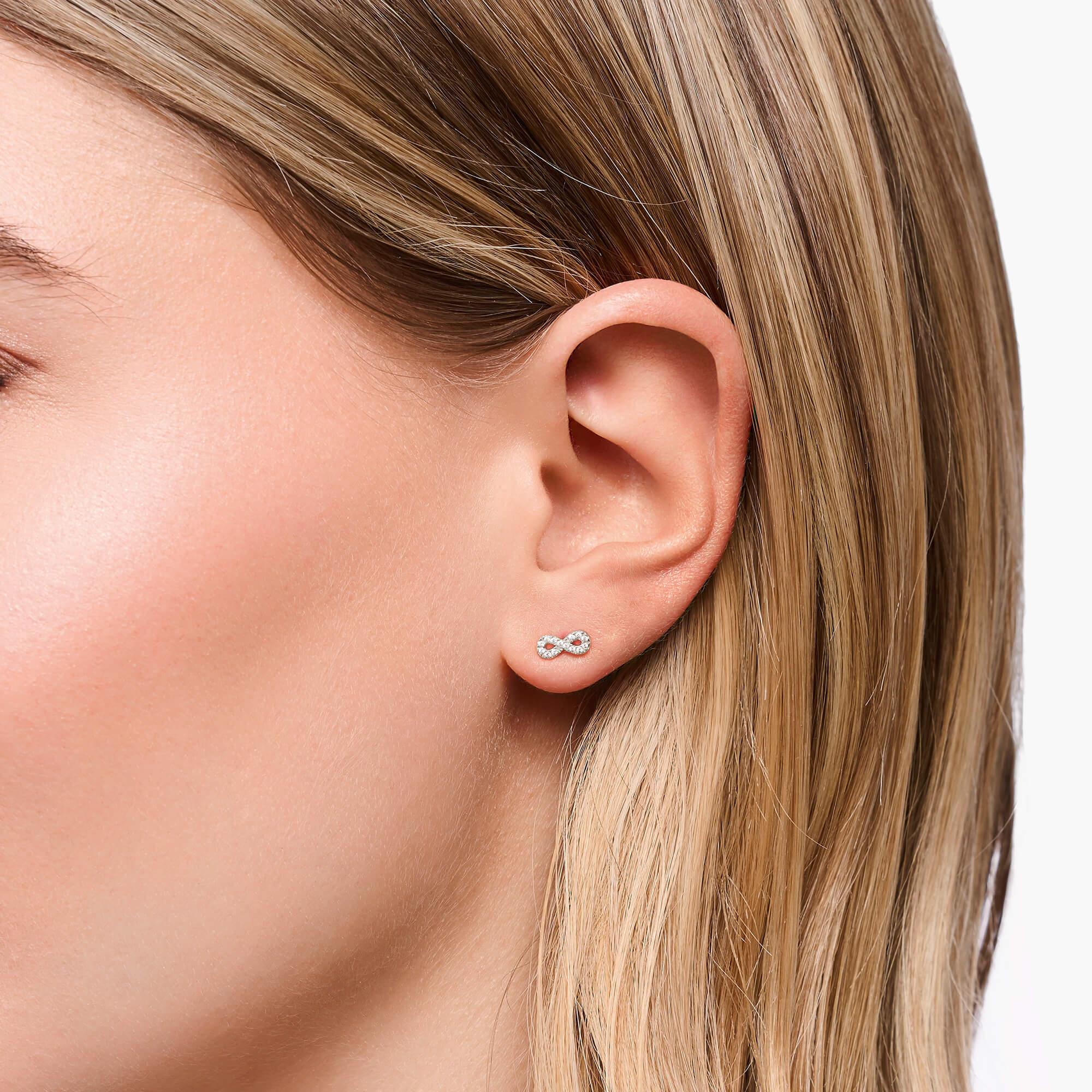 Single Ear Stud Infinity With CZ
