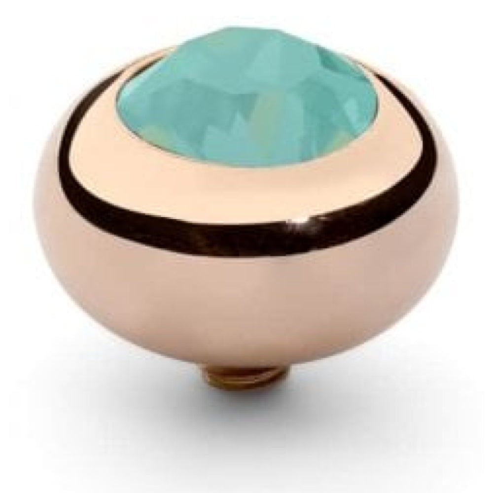 Famosa Rose Gold 10mm Tondo Ring Top Pacific Opal