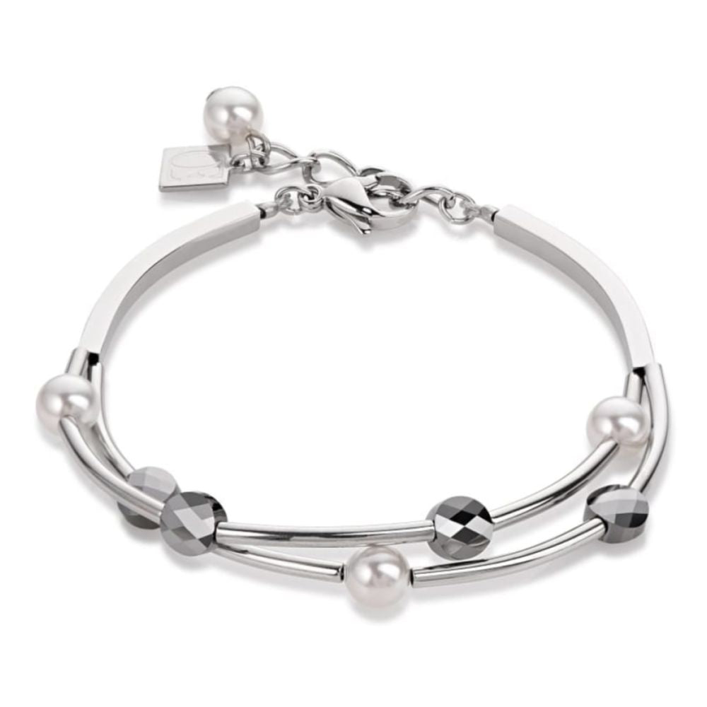 Dark Grey & Pearl Bracelet