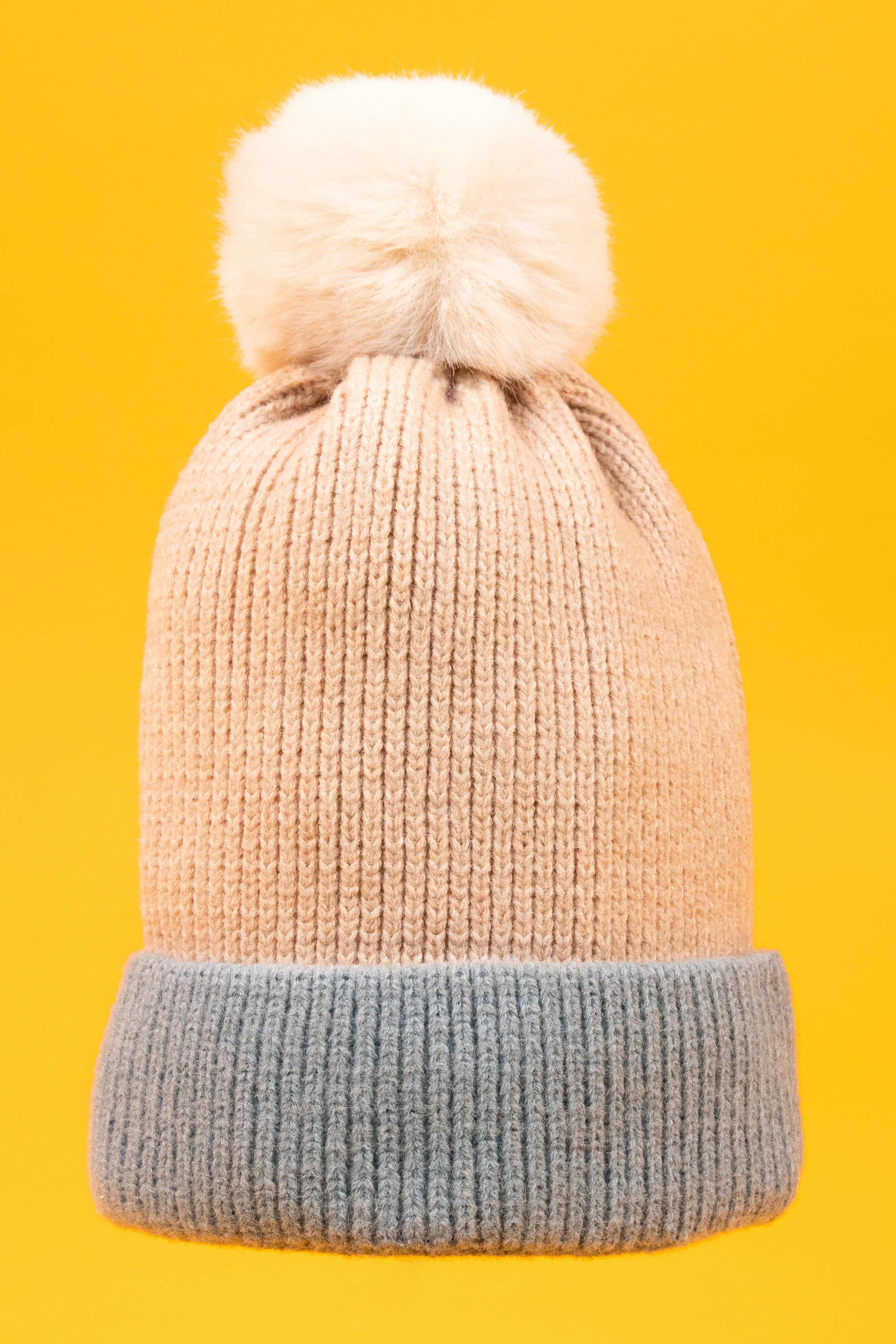 Bonnie Bobble Hat- Cream/Ice