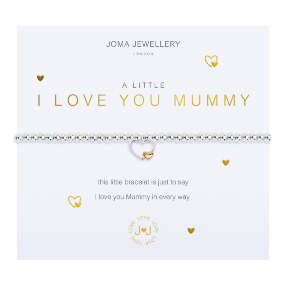 A Little - I Love You Mummy - Silver/Yellow Gold- 17.5cm Stretch
