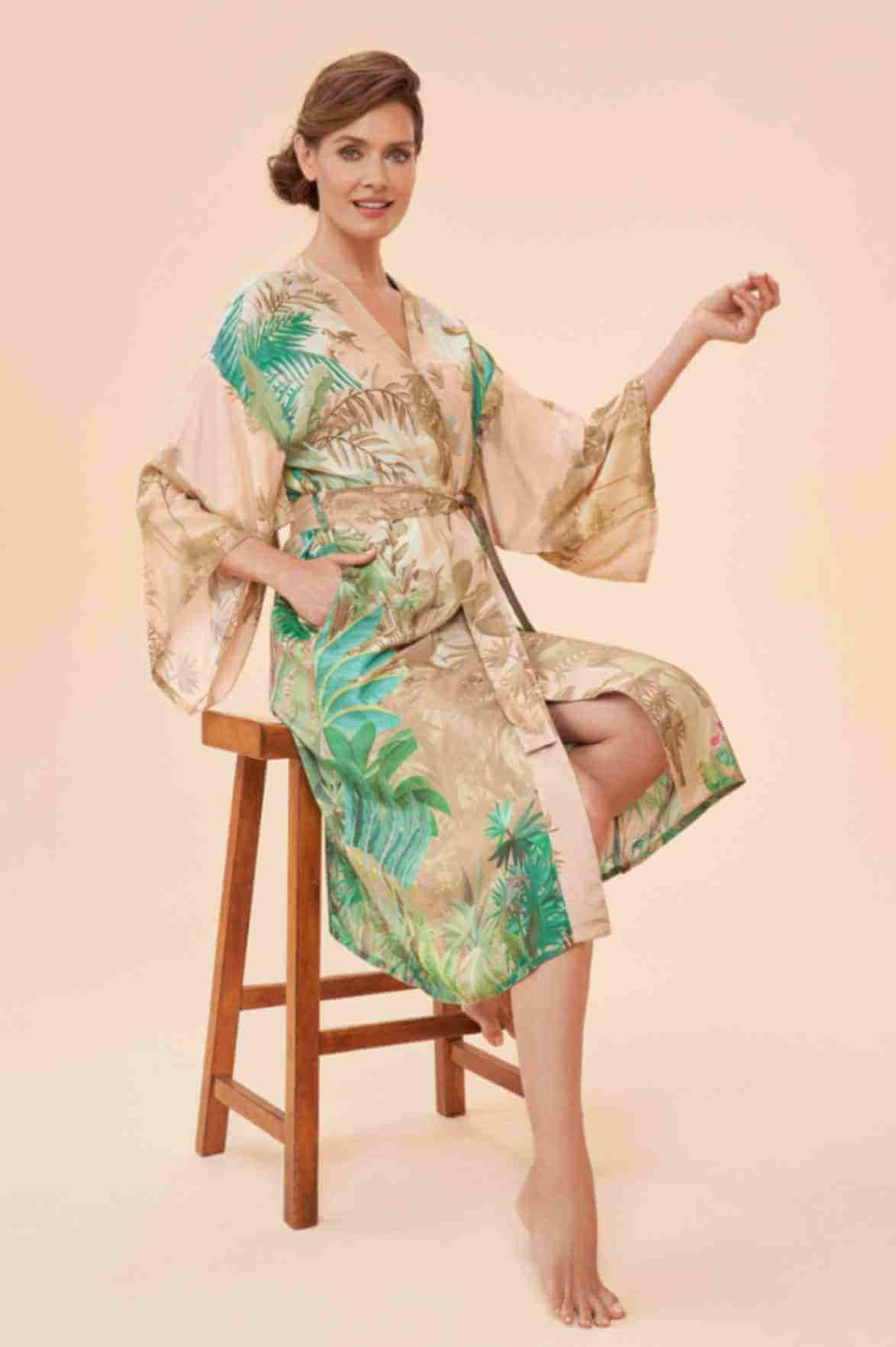 Oasis Kimono Gown- Coconut