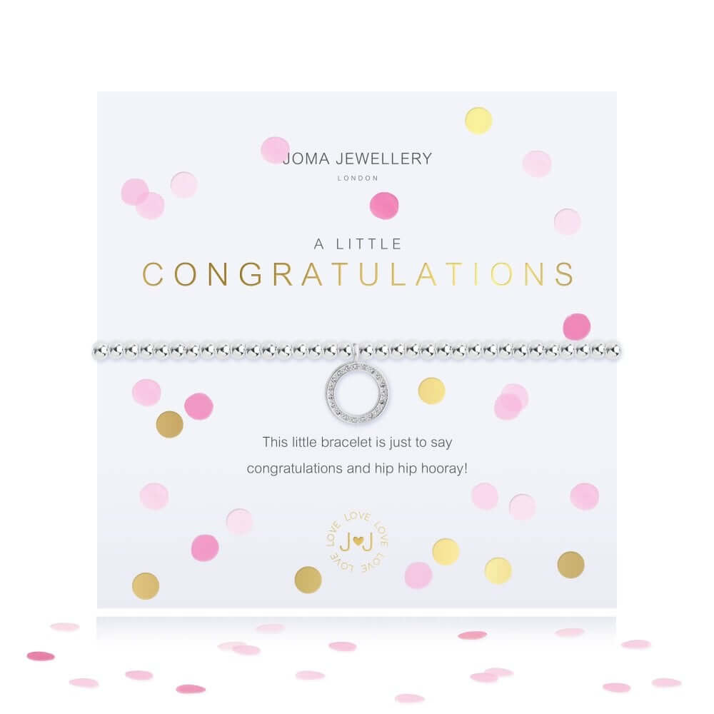 Confetti A Little | Congratulations | Silver | Bracelet | 17.5cm Stretch