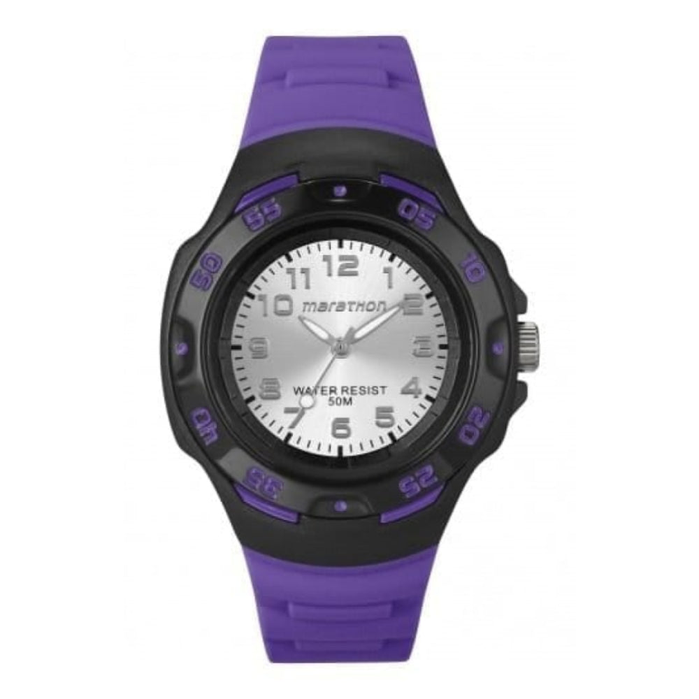 Ladies Purple Marathon Rubber Strap Watch