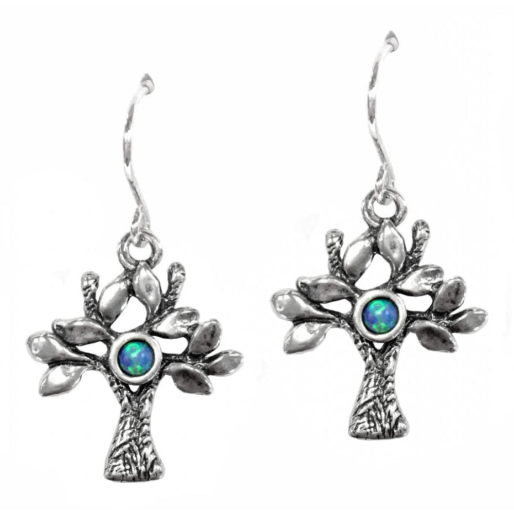 Earrings-Tree of Life With Opal