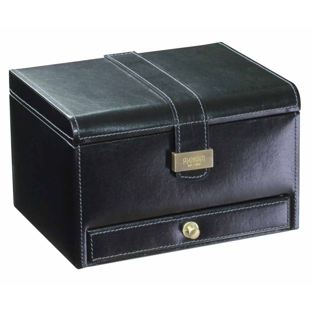 Black 3 Pieces Watch Box With Grey Lining